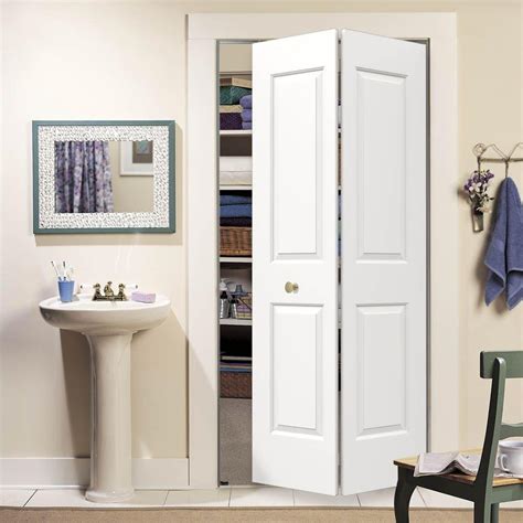 Carrara White Painted Smooth Molded Composite MDF Closet Bi-Fold Door ...