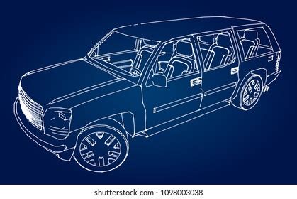 Suv Car Outline Drawing Stock Vector (Royalty Free) 1098003038 | Shutterstock