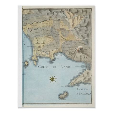 Map of the Gulf of Naples and Surrounding Area Poster | Zazzle | Map, Giclee print, Postcard