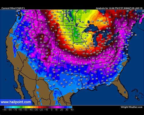 US wind chill map....green is getting bigger! : MapPorn