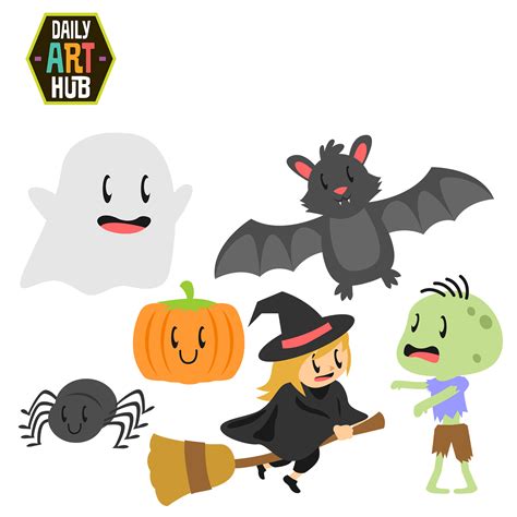 Cute Halloween Clip Art Set – Daily Art Hub // Graphics, Alphabets & SVG