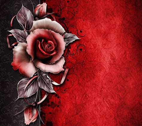 The Rose, pattern, red, rose, background, flower, gris, abstract ...