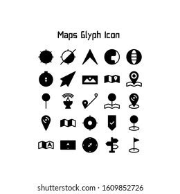 Maps Icon Black White Stock Vector (Royalty Free) 1609852726 | Shutterstock