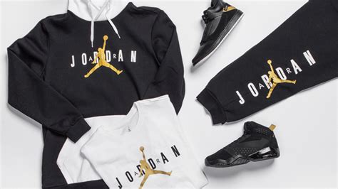 Jordan Gold Pack Clothing and Shoes | SportFits.com