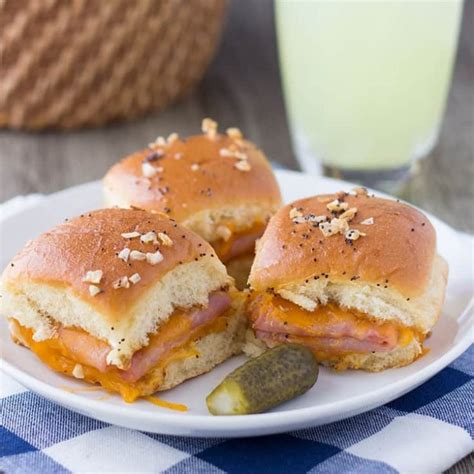 Easy Ham & Cheddar Potluck Sandwiches - Easy Make Ahead Recipe - All She Cooks