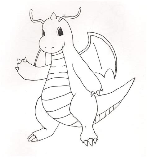 Dragonite lineart by WizardTypist on DeviantArt