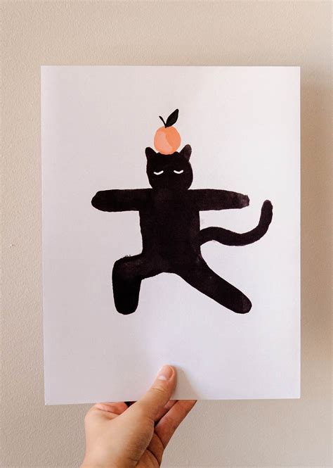 Orange Black Cat Art Print | Feline Enthusiasts | Mimi & August