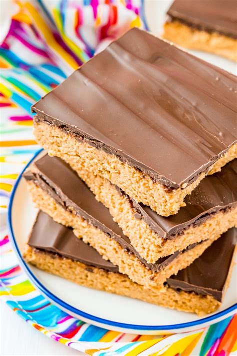 Peanut Butter Bars Recipe - 5 Ingredients! | Sugar and Soul