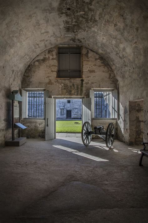 Room of the Castillo de San Marcos Containing a Small Cannon on Wheels | ClipPix ETC ...