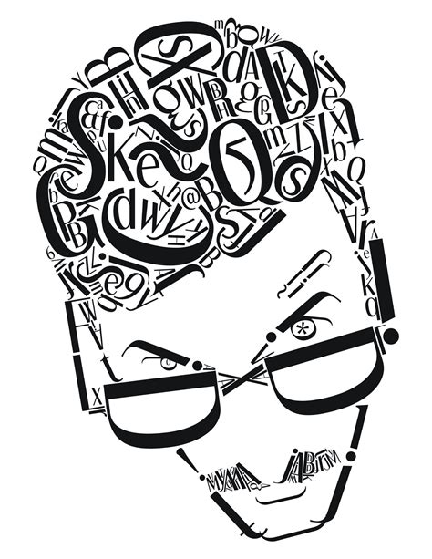 Typographic Self Portrait | Typography portrait, Typographic portrait ...