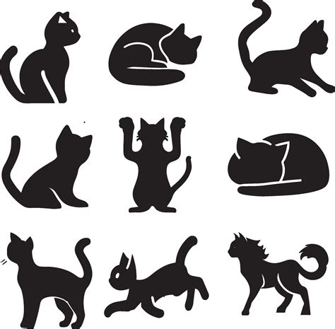 Cats silhouette, cat vector 26280908 Vector Art at Vecteezy