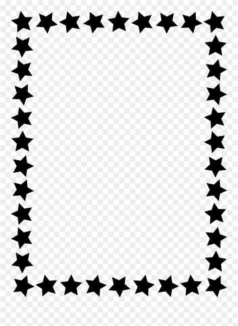 Download Black Star Border Clip Art - Simple Black And White Border - Png Download (#465098 ...