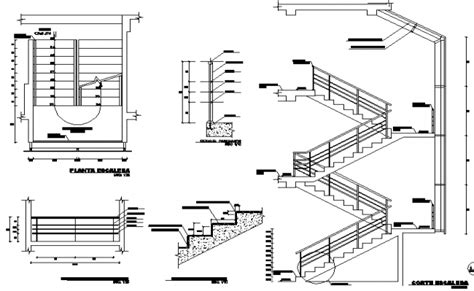 Sectional and Elevation Details of Staircase Design