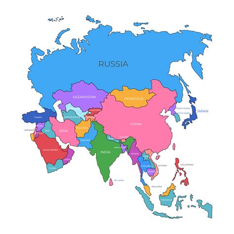 Mapa De Asia Con Nombres