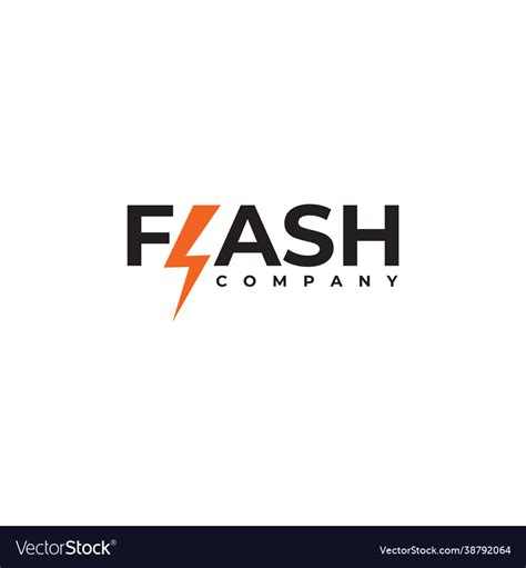 Flash text logo design template Royalty Free Vector Image