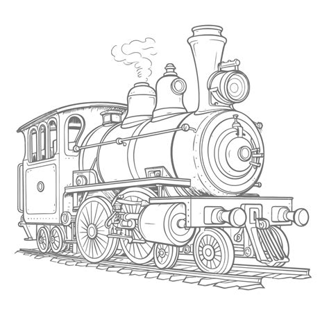 Coloring Pages For Train Outline Sketch Drawing Vector, Train Drawing, Wing Drawing, Rain ...