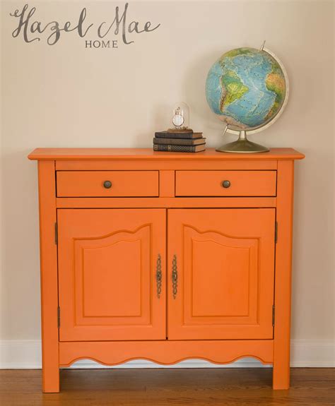 Annie Sloan Barcelona Orange Cabinet {by Hazel Mae Home} Orange Painted Furniture, Painted ...