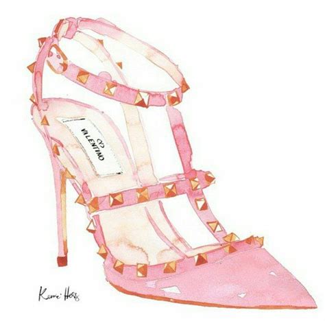 WATER COLOR SHOES | Shoes illustration, Valentino, Shoe design sketches