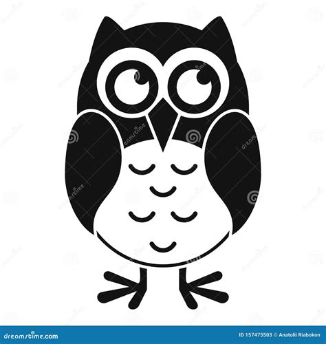 Funny Owl Icon, Simple Style Stock Vector - Illustration of bird, blue ...