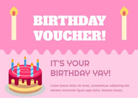 Pink Birthday Gift Voucher | Gift Card Template