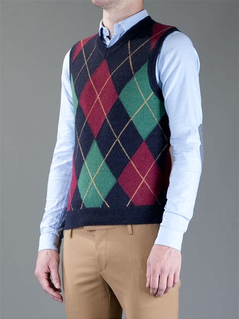 DSquared² Argyle Sweater Vest in Red for Men - Lyst