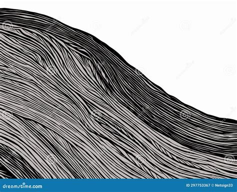 A Black and White Drawing of a Wave - Human Hand Close-up Stock Vector - Illustration of striped ...