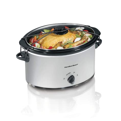 Hamilton Beach 7-Quart Portable Slow Cooker Serves 8+, Dishwasher Safe Crock, Lid Latch Strap ...