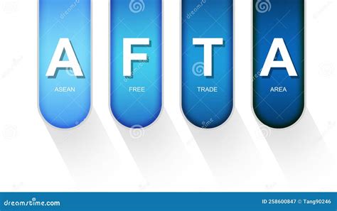 AFTA As ASEAN Free Trade Area Acronym Isolated Stock Illustration - Illustration of text, asean ...