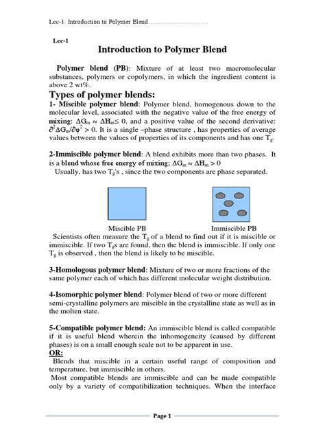 Types of Polymer Blends | PDF | Polymers | Plastic