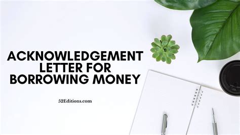 Acknowledgement Letter For Borrowing Money // Get FREE Letter Templates (Print or Download)