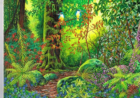 Enchanted forest Painting by Val Stokes - Pixels