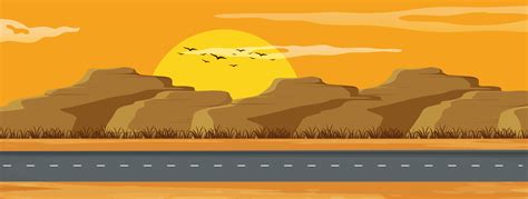 An arizona road landscape 374749 Vector Art at Vecteezy