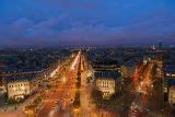 Night view from Arc de Triomphe