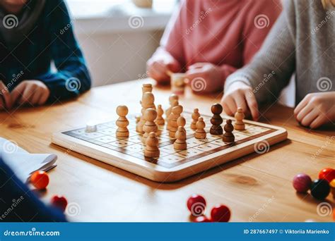 A Family Enjoying a Strategy Board Game Stock Illustration - Illustration of activity, playing ...