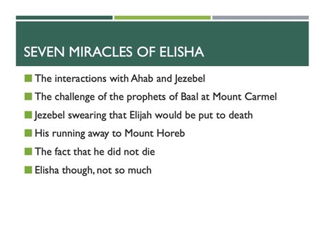 Seven Miracles of Elisha – Waynesville Church of Christ