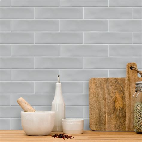 Grey Gloss Ripple Slim Subway Wall Tile - Western Distributors