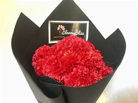 Red Cockscomb Flower Bouquet - BloomyBliss Online