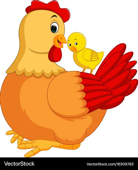 Chicken hen cartoon Royalty Free Vector Image - VectorStock