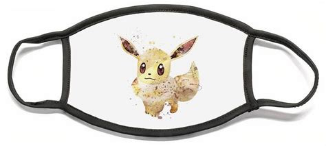 Pokemon Eevee watercolor Face Mask by Mihaela Pater | Watercolor face, Pokemon eevee, Face mask