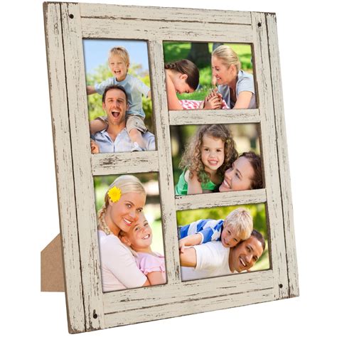 Collage Picture Frames from Rustic Distressed Wood: Holds Five 4x6 Photos - Walmart.com