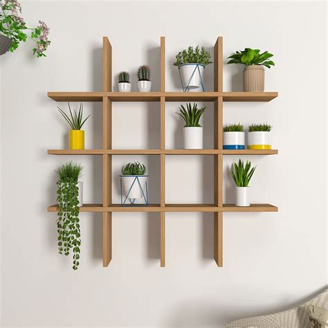 Designer Wall Shelf In Aesthetic Block Design - WallMantra