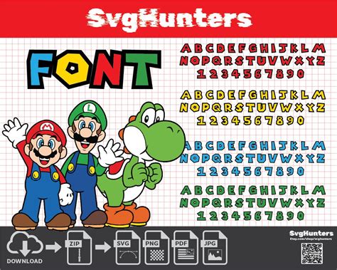 Super Mario Font SVG Bundle for Cricut and Sublimation Mario - Etsy ...