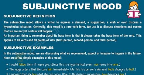 When to Use the Subjunctive Mood in English Grammar • 7ESL