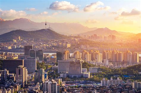 Downtown Seoul skyline - Seoul city and Downtown skyline in aerial, South Korea | 스카이라인, 한국, 도시