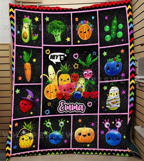 Custom Hey Bear Birthday Sensory Quilt Blanket Dancing Fruit - Etsy