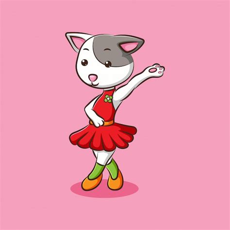 Premium Vector | Cartoon cat dancing