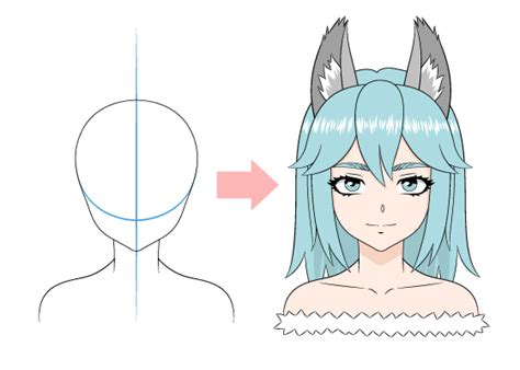 How to Draw Anime Wolf Girl Step by Step - AnimeOutline