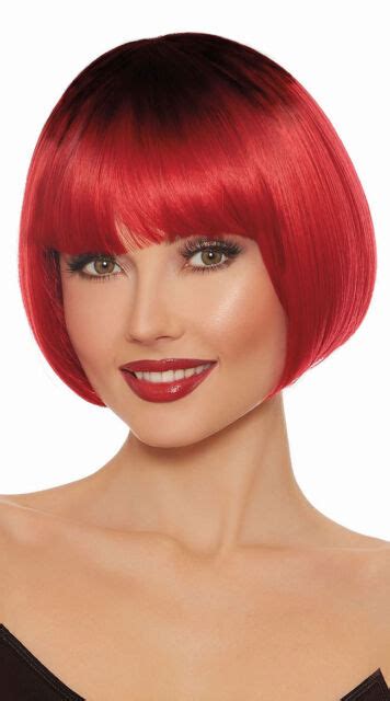 Dreamgirl Dip Dye Red Short Bob Wig Goth Devil Halloween Costume Accessory 11308 | eBay