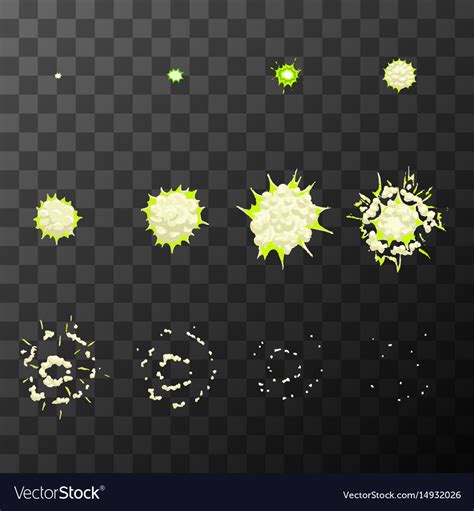 Sprite sheet for cartoon explosion game effect Vector Image