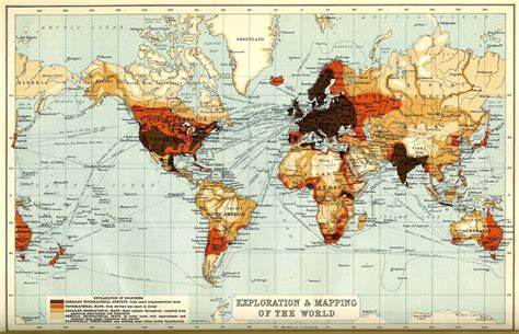 Exploration and Mapping of the World (1910) - Vivid Maps